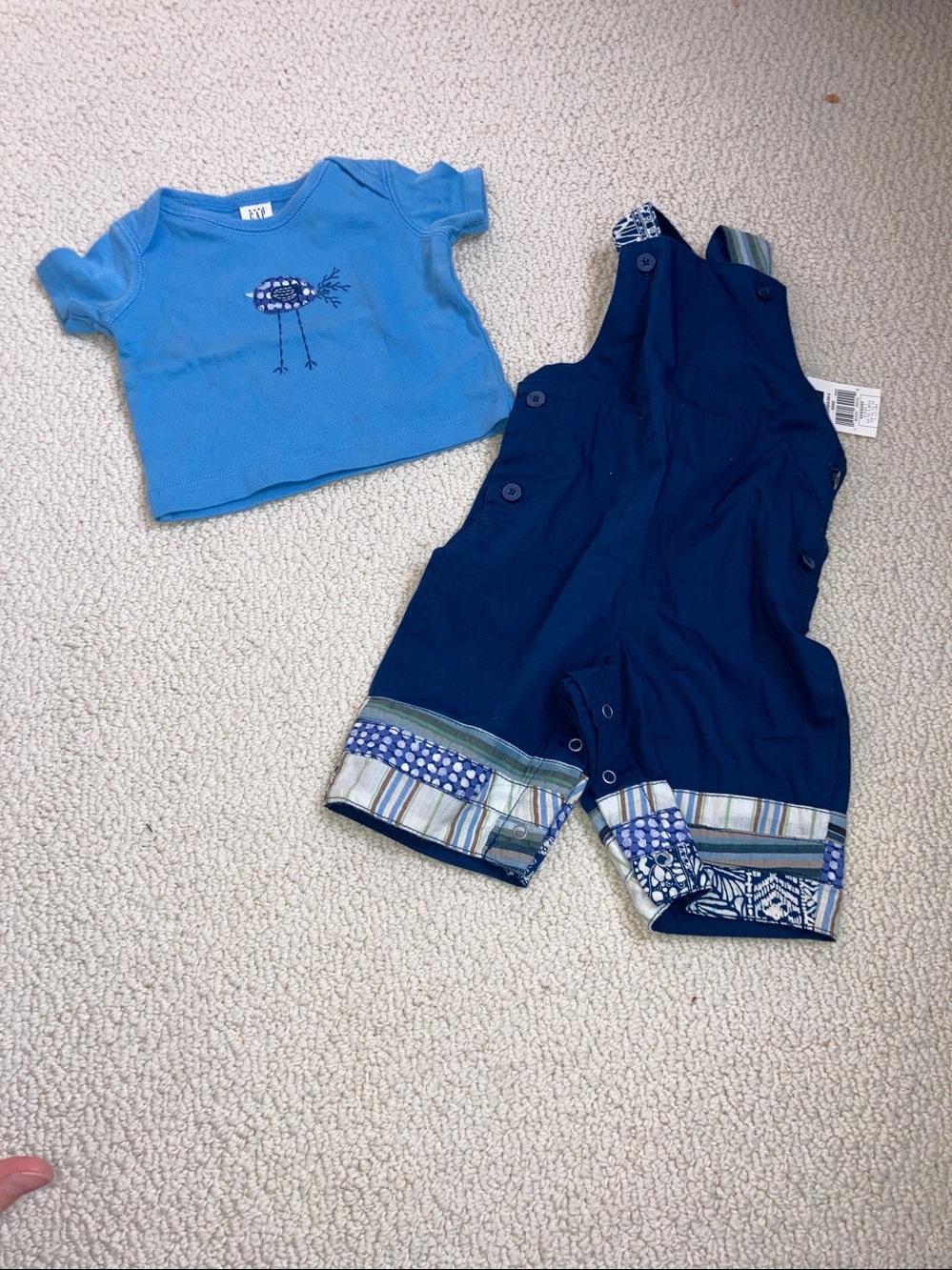 NWT Baby Gap Overalls And Bird Tee Size Newborn